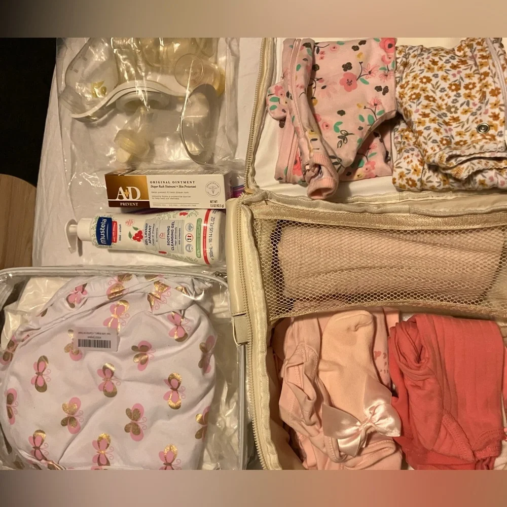 Stylish Cream and Brown Baby Bag